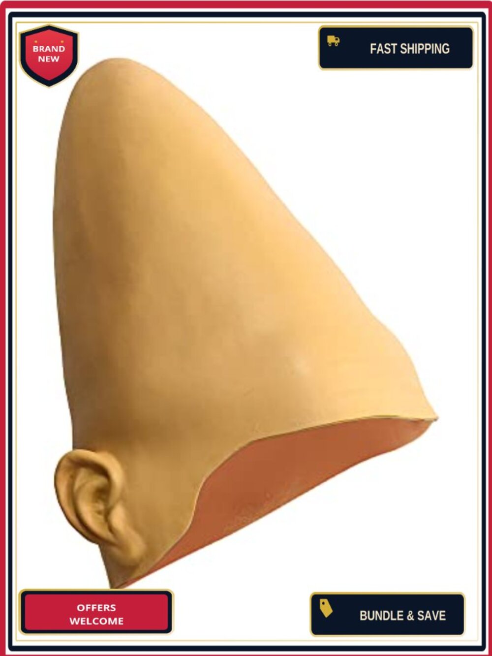 Latex Cone Head Mask Funny Novelty Costume for Halloween Cosplay Prank Party